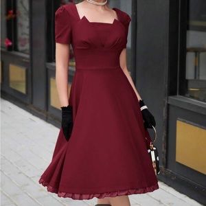 Maroon 50s dress bundle
